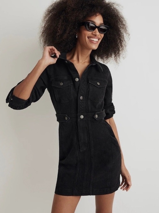 Madewell Dresses & Skirts - NWT Madewell Black Denim Mini Dress